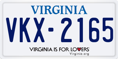 VA license plate VKX2165