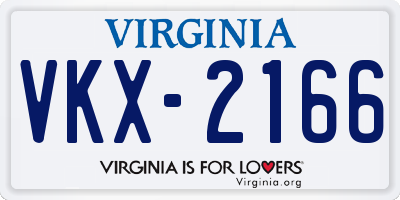 VA license plate VKX2166