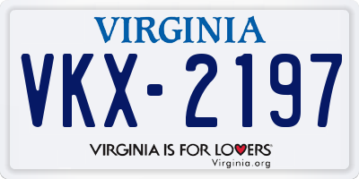 VA license plate VKX2197
