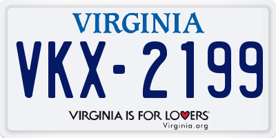 VA license plate VKX2199