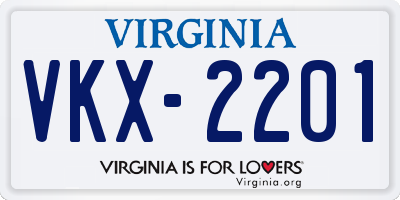 VA license plate VKX2201