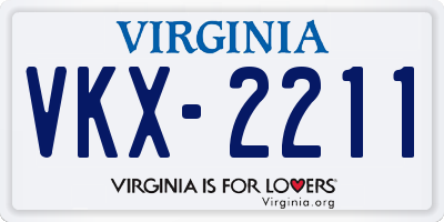 VA license plate VKX2211