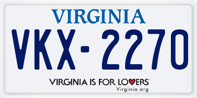 VA license plate VKX2270