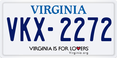 VA license plate VKX2272