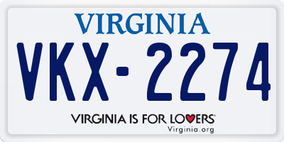 VA license plate VKX2274