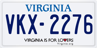 VA license plate VKX2276