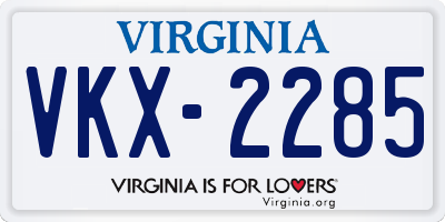 VA license plate VKX2285