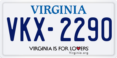 VA license plate VKX2290