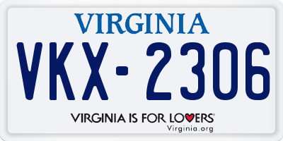 VA license plate VKX2306