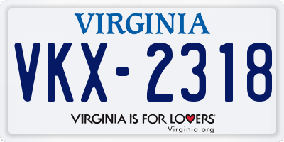VA license plate VKX2318