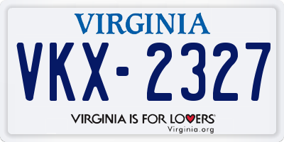 VA license plate VKX2327