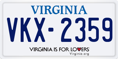 VA license plate VKX2359