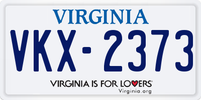 VA license plate VKX2373