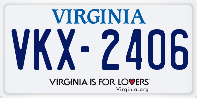 VA license plate VKX2406