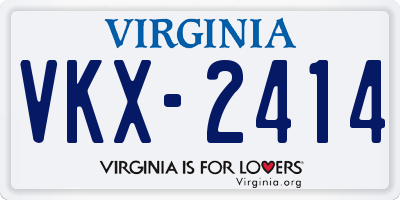 VA license plate VKX2414