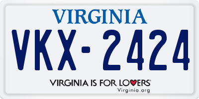VA license plate VKX2424