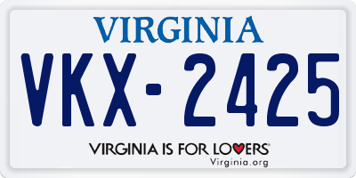 VA license plate VKX2425
