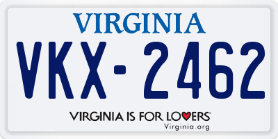 VA license plate VKX2462