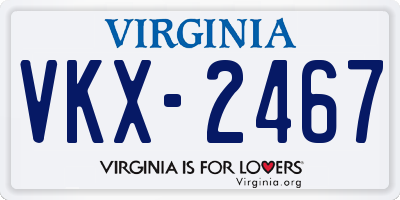 VA license plate VKX2467