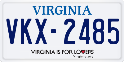 VA license plate VKX2485