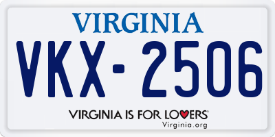 VA license plate VKX2506
