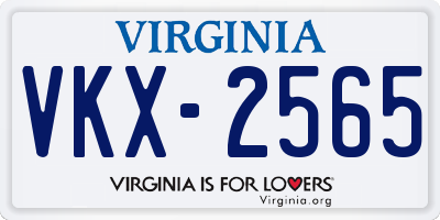 VA license plate VKX2565