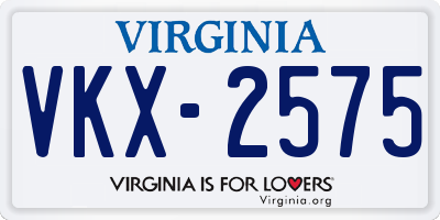 VA license plate VKX2575