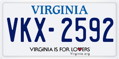 VA license plate VKX2592