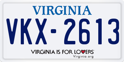 VA license plate VKX2613
