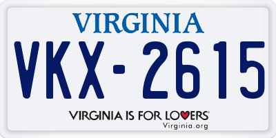 VA license plate VKX2615