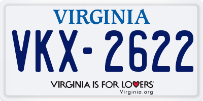 VA license plate VKX2622