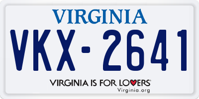 VA license plate VKX2641