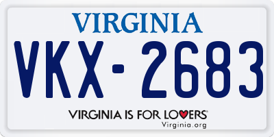 VA license plate VKX2683