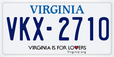 VA license plate VKX2710