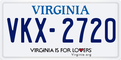 VA license plate VKX2720