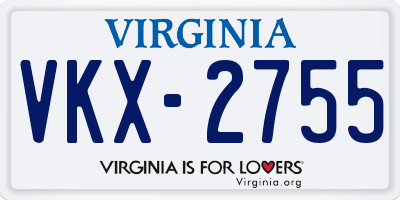 VA license plate VKX2755