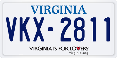 VA license plate VKX2811