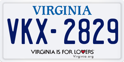 VA license plate VKX2829