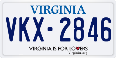 VA license plate VKX2846
