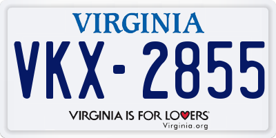 VA license plate VKX2855