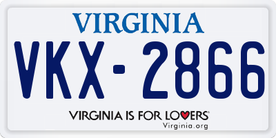 VA license plate VKX2866