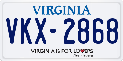 VA license plate VKX2868