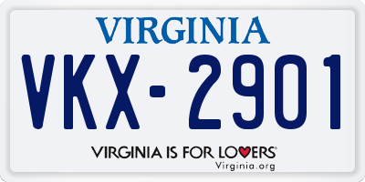 VA license plate VKX2901