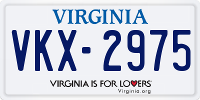 VA license plate VKX2975