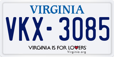 VA license plate VKX3085
