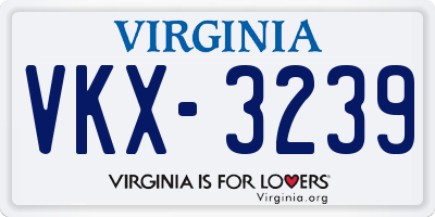 VA license plate VKX3239