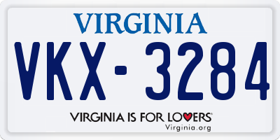 VA license plate VKX3284