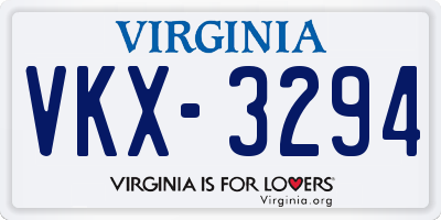 VA license plate VKX3294