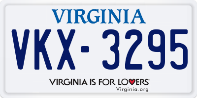 VA license plate VKX3295