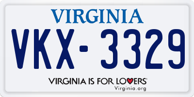 VA license plate VKX3329